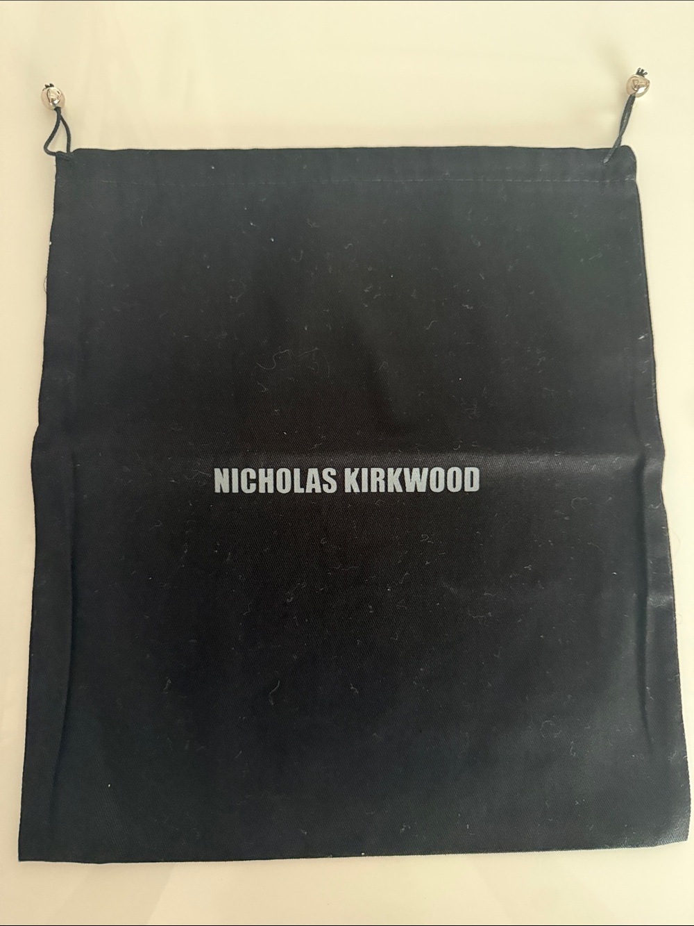 Nicholas Kirkwood Black Cotton Shoe Dust Bag Travel Storage Bag